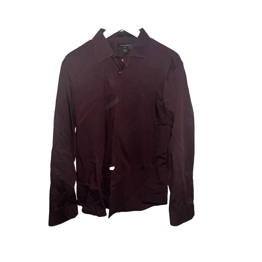 Men’s Banana Republic ‘Non Iron’ Untucked Fit Burgundy Size L Shirt